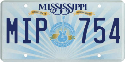 MS license plate MIP754