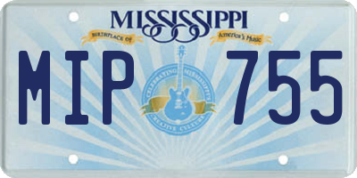 MS license plate MIP755