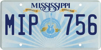 MS license plate MIP756