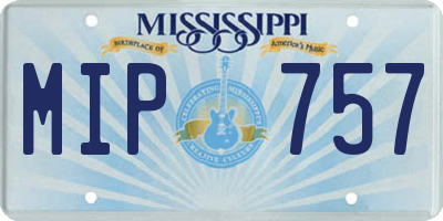 MS license plate MIP757