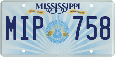 MS license plate MIP758