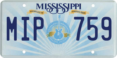 MS license plate MIP759