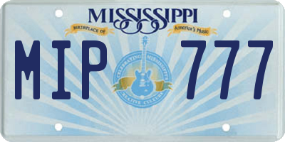 MS license plate MIP777
