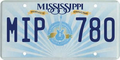 MS license plate MIP780
