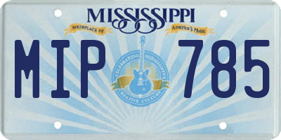 MS license plate MIP785