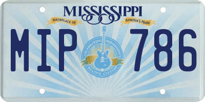 MS license plate MIP786
