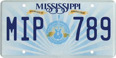 MS license plate MIP789