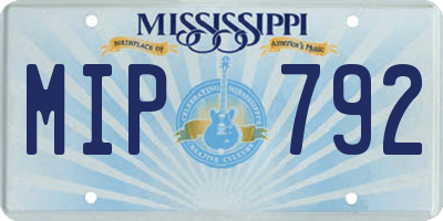 MS license plate MIP792
