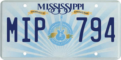 MS license plate MIP794