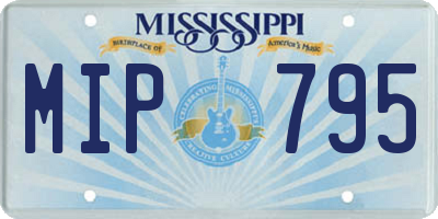 MS license plate MIP795