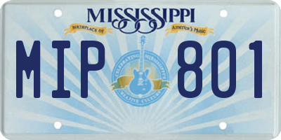 MS license plate MIP801