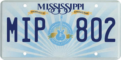 MS license plate MIP802