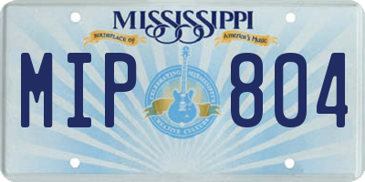 MS license plate MIP804