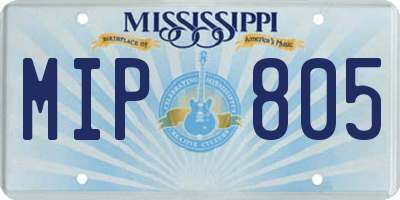 MS license plate MIP805