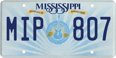 MS license plate MIP807