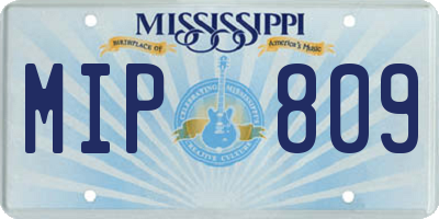 MS license plate MIP809