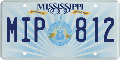 MS license plate MIP812