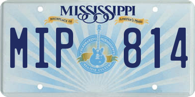 MS license plate MIP814