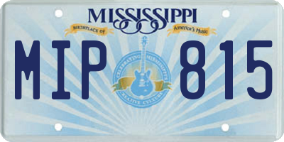 MS license plate MIP815