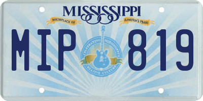 MS license plate MIP819