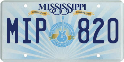 MS license plate MIP820