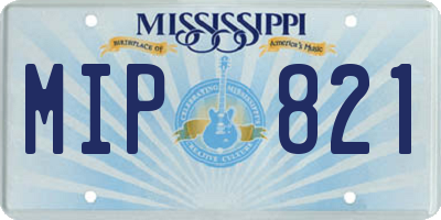 MS license plate MIP821