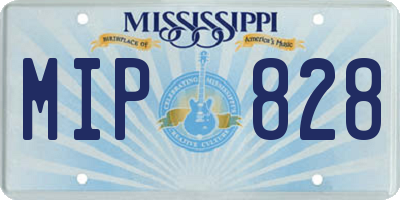 MS license plate MIP828
