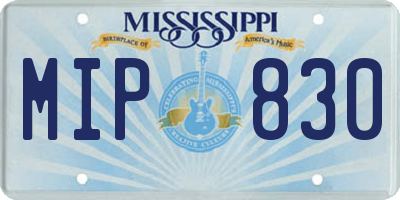MS license plate MIP830