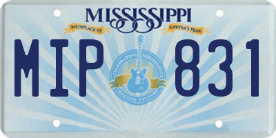 MS license plate MIP831