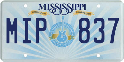 MS license plate MIP837