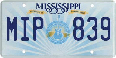 MS license plate MIP839