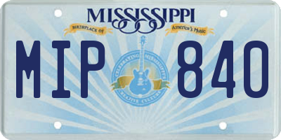 MS license plate MIP840