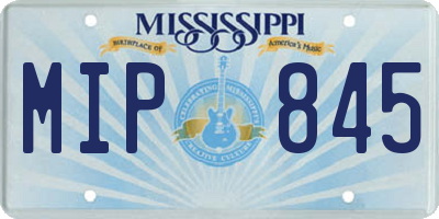 MS license plate MIP845