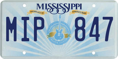 MS license plate MIP847