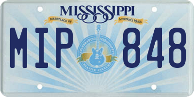 MS license plate MIP848