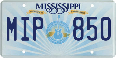MS license plate MIP850