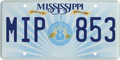 MS license plate MIP853