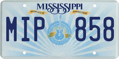 MS license plate MIP858
