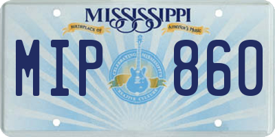 MS license plate MIP860