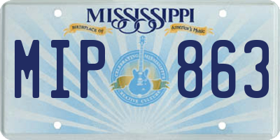 MS license plate MIP863