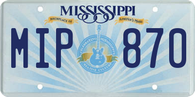 MS license plate MIP870