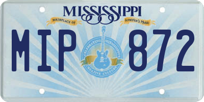 MS license plate MIP872