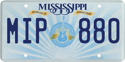 MS license plate MIP880