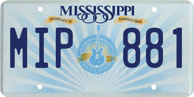MS license plate MIP881