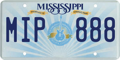 MS license plate MIP888