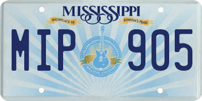 MS license plate MIP905