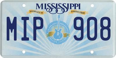 MS license plate MIP908