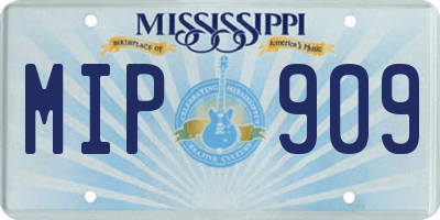 MS license plate MIP909