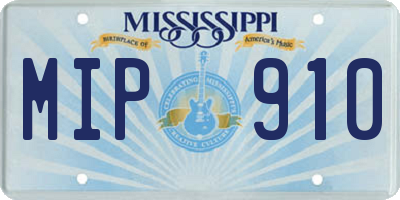MS license plate MIP910