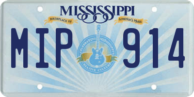 MS license plate MIP914
